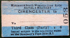 Midland & South Western Junction Railway NAVAL & MILITARY - CIRENCESTER  to