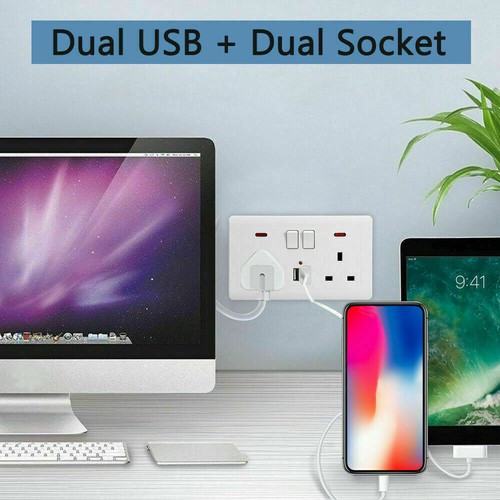 Double wall plug socket gang - double,