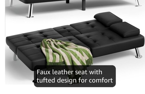 Black faux leather - black,