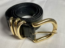 Clara Perri Gold Buckle Black