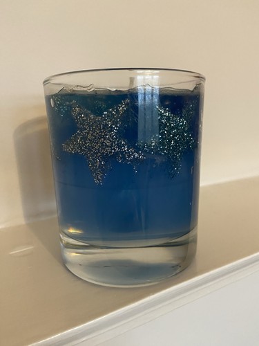 Blue star gel wax candle - star,