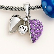 Romantic Purple Crystal Heart