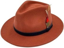 100% Wool Fedora Hat for Men &