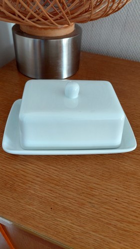 Ceramic butter dish white - butter, new