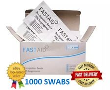 1000 FAST AID PRE-INJECTION SWABS 70% IPA ALCOHOL WIPES PIERCINGS TATTOO MEDICAL