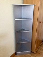 Corner Unit, Solid Wood, Silver Colour, 154 cm High, 5 Shelves
