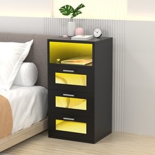 2/3 Drawers LED Bedside Table