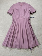 Vintage 1960s Dress Womens Size 12 UK Soft Pink Pleated 60s Evening Mod
