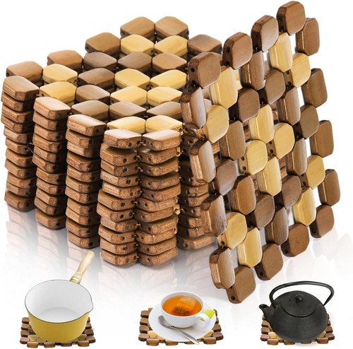Pack bamboo trivet mats heat - bamboo,
