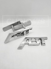 ABT Chrome Silver Front Grille & Rear Boot Badge Set for Audi VW Skoda