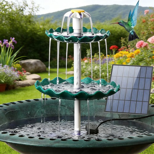Solar pump bird bath - solar,