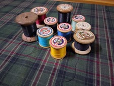 10 Vintage wooden cotton