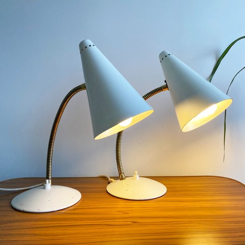 Pair mid century table - of,