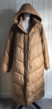 TU WOMAN - Golden Tan Warm Long Padded Hooded Coat - Size UK 20