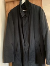 Bugatti Men’s Black Trench Coat Size 44R – Classic Style Fully Lined Pre Owned