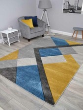 Blue Gold Rugs Grey Mustard