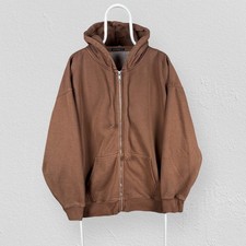 Brandy Melville Brown Hoodie Full Zip Up Heavyweight Oversized Mens XXL