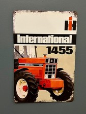 Vintage Tractor Metal Sign – 1455 IH Farm Wall Art, 8x12" Rustic Garage Decor