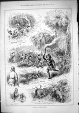 Original Old Antique Print