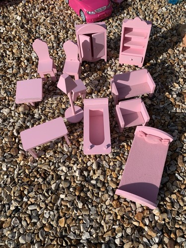 Doll house furniture pink - doll,