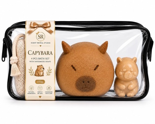 4pcs capybara bath set soap - capybara,