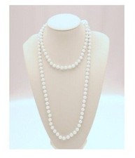 120cm Long PEARL BEAD NECKLACE Rope Chain Vintage Wedding Bridal Costume UK