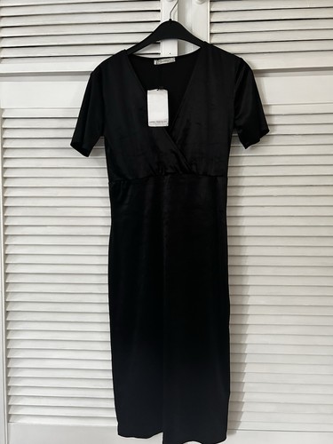 Zara black velvet wrap - black, dress