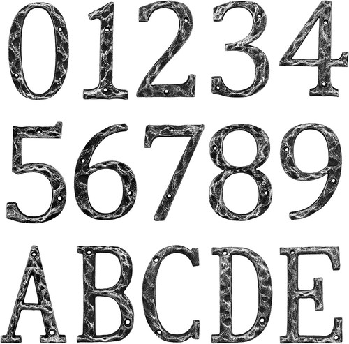 Cast iron house numbers 5 - iron, numbers-