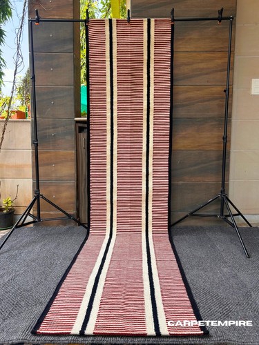 Burgundy cream wool - burgundy, kilim
