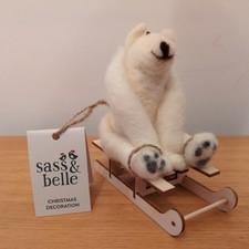 SASS & BELLE Polar Bear Christmas Decoration, Brand New