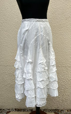 Vintage Tiered White Cotton Underskirt Petticoat-Size 6/8