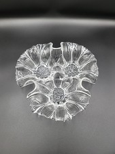 Mikasa Sunflower Clear Glass Divided 3 Part Relish Dish/Serving Bowl Centerpiece