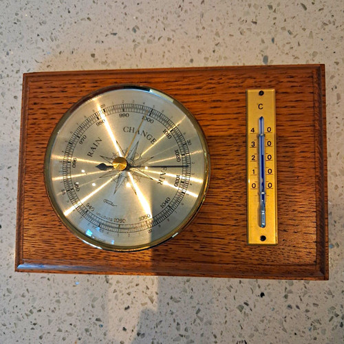 Wooden wall mounted barometer - wooden,