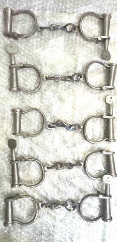 Antique iron handcuffs - iron,