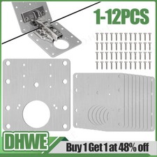 Cabinet Hinge Repair Plate Cupboard Wardrobe Door Kit With Screws 1/2/4/8/12 pcs