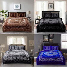 2 PLY Thick Warm Heavy Double / King Winter Blanket Throw, Greek & Floral design