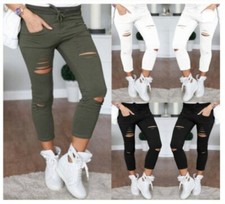 Womens Ripped Denim Stretchy