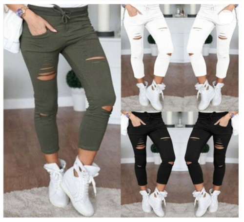 Womens ripped denim - denim, stretchy