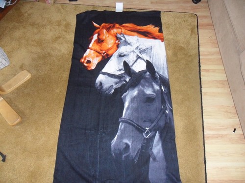 Horse printed bath towel - towel, new