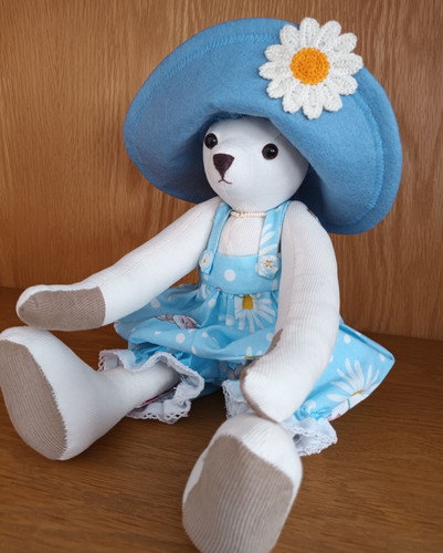 Handmade bear dressed sky - bear, in