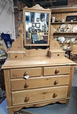 Antique pine dressing table - dressing,