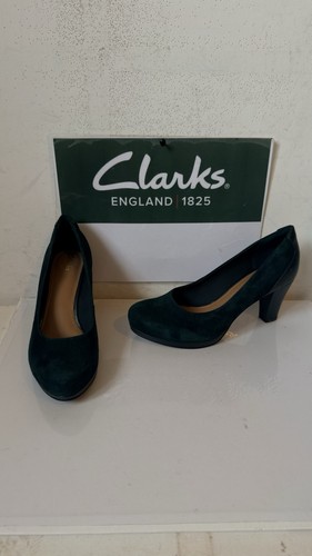 Clarks teal leather shoes size - leather,