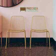 Pair of Caden Wire Dining Chairs in Gold by Dorel