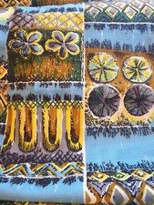 Vintage MCM Mid Century Screen Printed Wemco Fabric half meter bolt end Unused