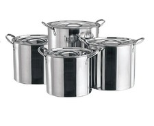 4Pc Stainless Steel Stockpot