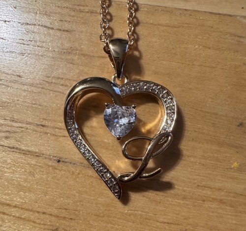 Gold tone heart rhinestone - gold,