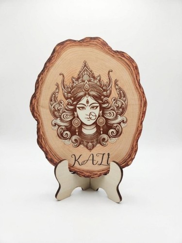Maa kali wooden plaque hindu - kali,