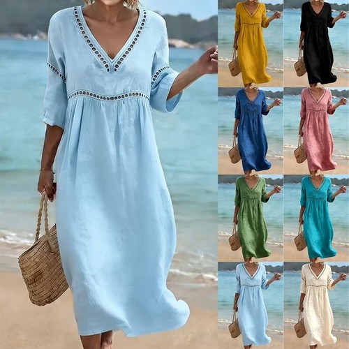 Women neck linen cotton - women,