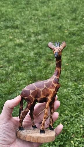 Wooden giraffe hand carved - giraffe,