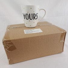 Box of 6 Mugs John Lewis "Yours" with Gold Dots BRAND NEW